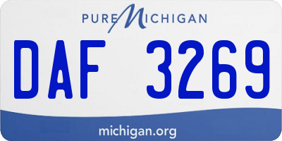 MI license plate DAF3269