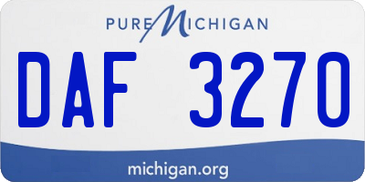 MI license plate DAF3270