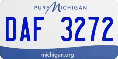 MI license plate DAF3272