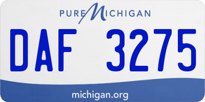 MI license plate DAF3275
