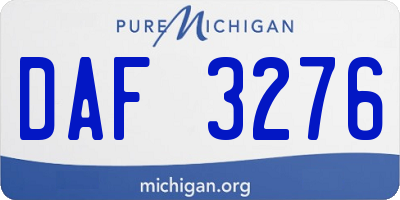MI license plate DAF3276