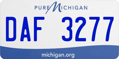 MI license plate DAF3277