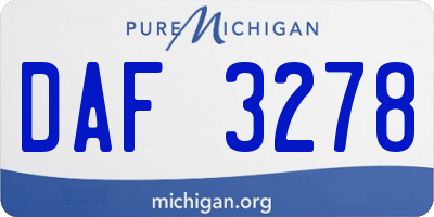 MI license plate DAF3278