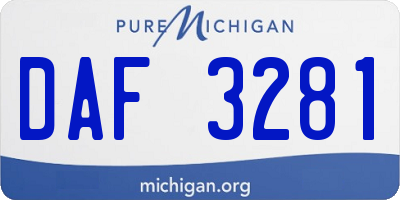 MI license plate DAF3281