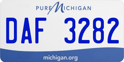MI license plate DAF3282