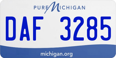 MI license plate DAF3285