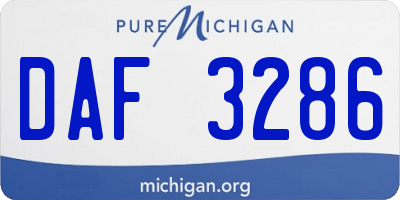 MI license plate DAF3286