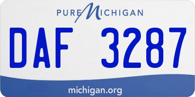 MI license plate DAF3287