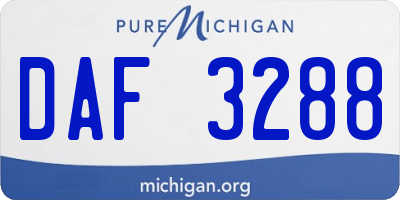 MI license plate DAF3288