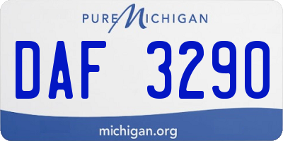 MI license plate DAF3290