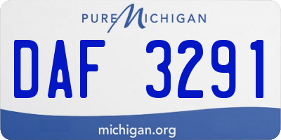 MI license plate DAF3291