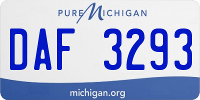 MI license plate DAF3293