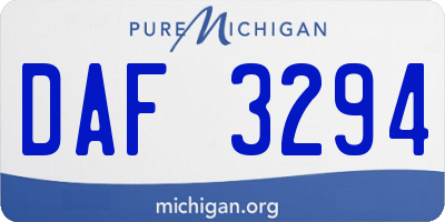 MI license plate DAF3294