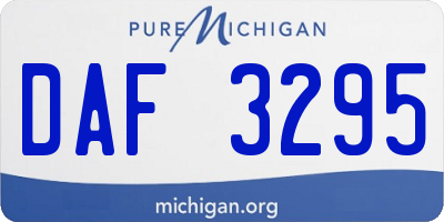 MI license plate DAF3295