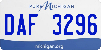 MI license plate DAF3296