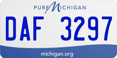 MI license plate DAF3297