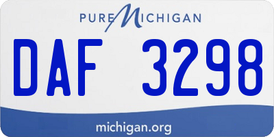 MI license plate DAF3298