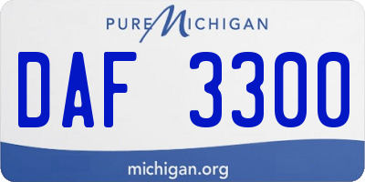 MI license plate DAF3300