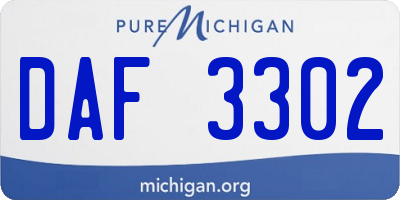 MI license plate DAF3302