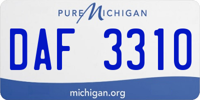 MI license plate DAF3310