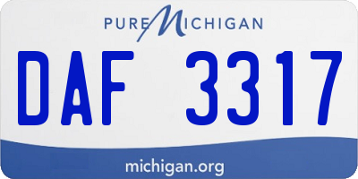 MI license plate DAF3317