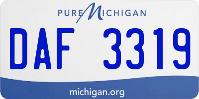 MI license plate DAF3319