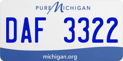 MI license plate DAF3322
