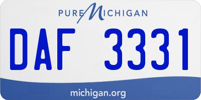 MI license plate DAF3331