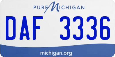 MI license plate DAF3336