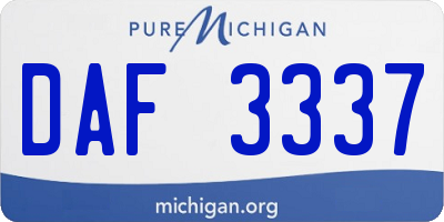 MI license plate DAF3337