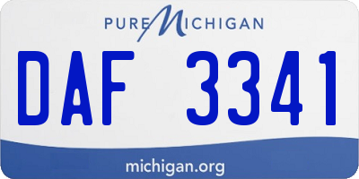 MI license plate DAF3341