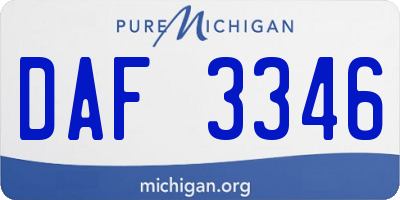 MI license plate DAF3346
