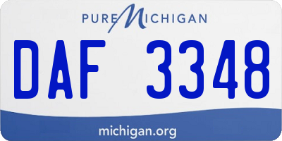 MI license plate DAF3348