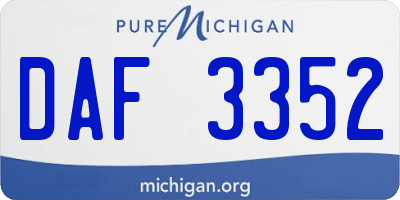 MI license plate DAF3352