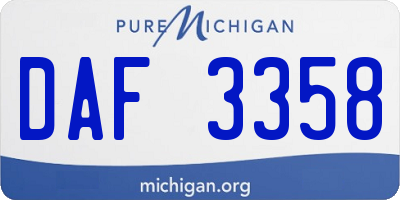 MI license plate DAF3358