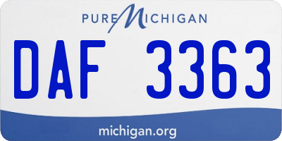 MI license plate DAF3363