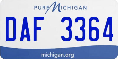 MI license plate DAF3364