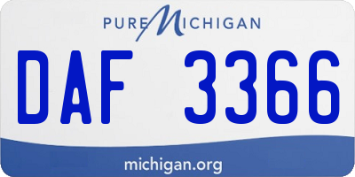 MI license plate DAF3366