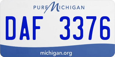 MI license plate DAF3376