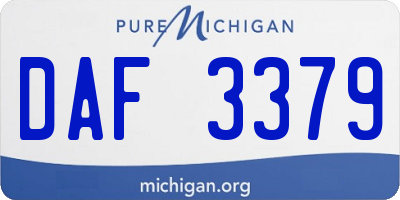 MI license plate DAF3379