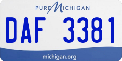 MI license plate DAF3381