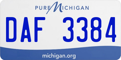 MI license plate DAF3384