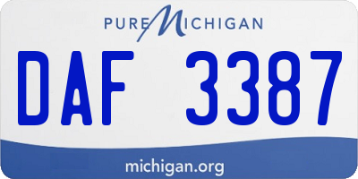 MI license plate DAF3387