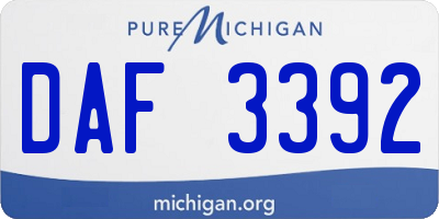 MI license plate DAF3392
