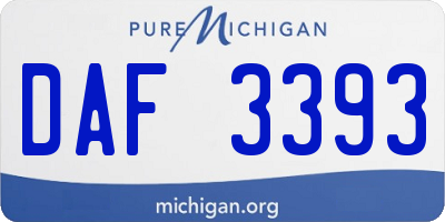 MI license plate DAF3393