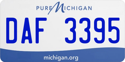 MI license plate DAF3395