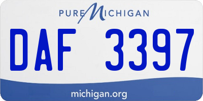 MI license plate DAF3397