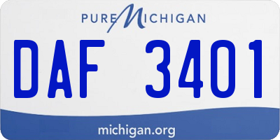 MI license plate DAF3401