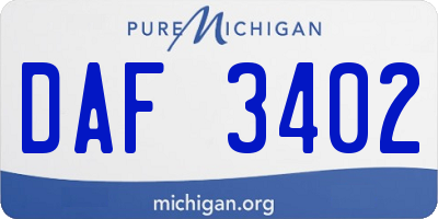 MI license plate DAF3402