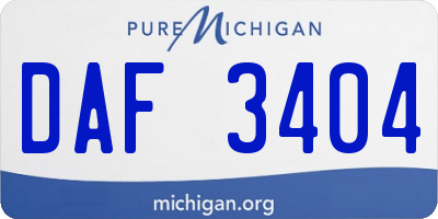 MI license plate DAF3404